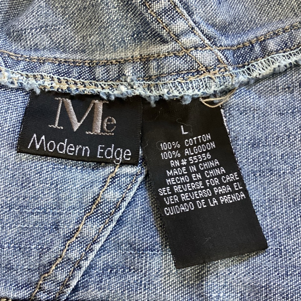 - Modern Edge Large Denim Bib Carpenter
Overalls Jumpsuits tiger embroidered - Picture 6 of 11